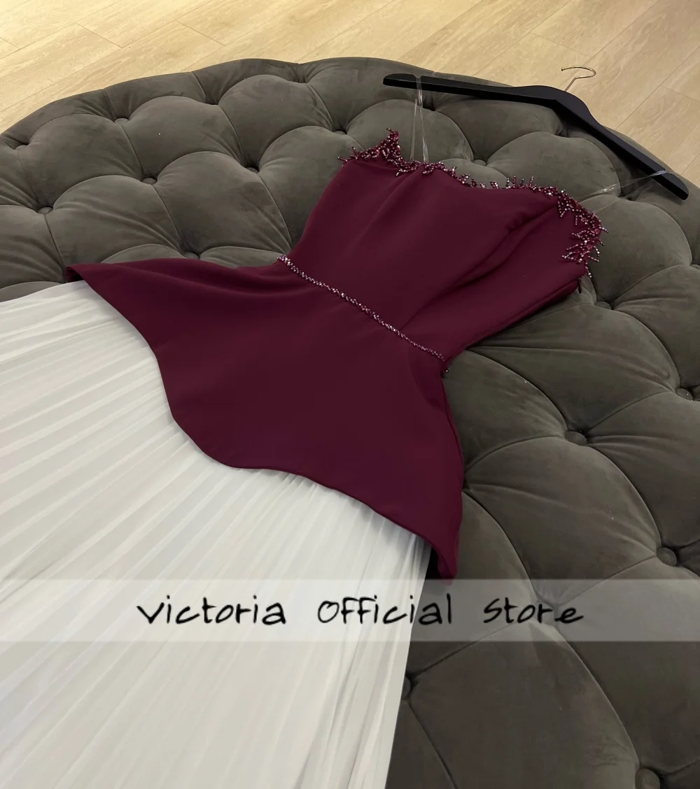 Vestido de noche Peplum de terciopelo verde mexicano burdeos con tren blanco, espagueti de lujo con cuentas, fiesta de boda de Dubái personalizada para mujer