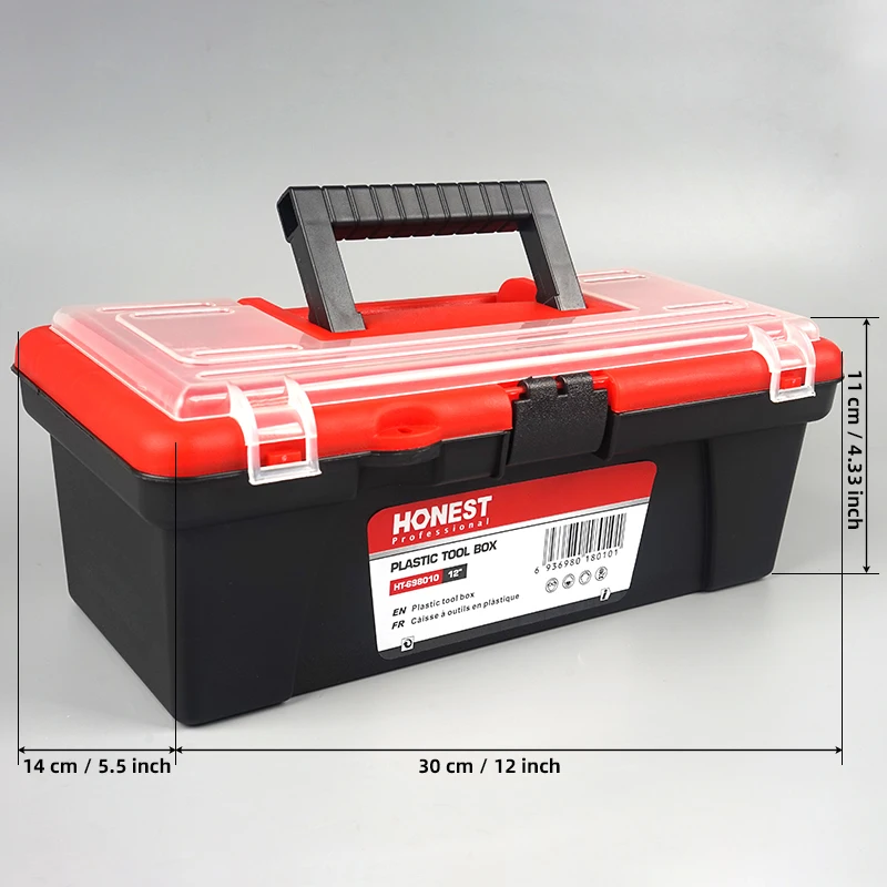 12-Inch Multifunctional Plastic ABS Tool Storage Box with Handle Portable Tool Organizer,Multi-Use for Car and Home