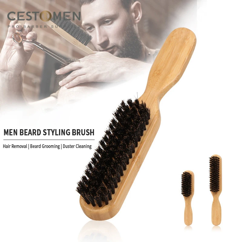 Cepillo de afeitar de barba con mango de madera para hombre, plumero de cuello para corte de pelo, cepillos de limpieza, peine de peinado, herramientas de peluquero, nuevo