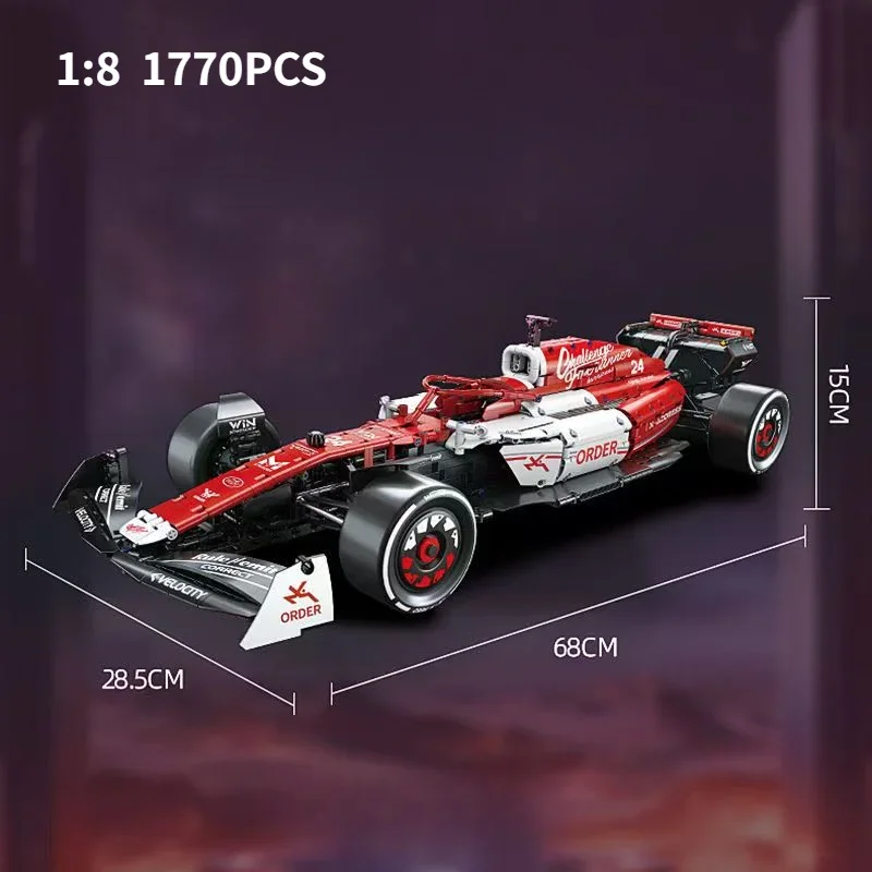 1:8 F1 Race Cars 1770PCS Building Sets MOC Building Blocks Car Cool Collectible Model Car Kits Toy Christmas Festive Gift Giving