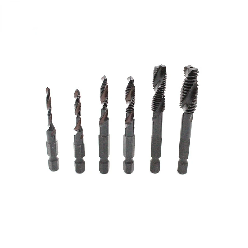 

Hexagonal Shank Nitrided Black Spiral Taps Manual Thread Tapping Thread Repair Pneumatic Hexagonal Spiral Wire