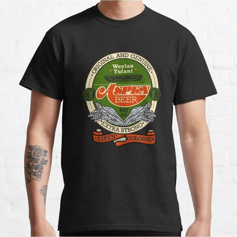 Aspen Beer Weylan-Yutan Alien Movie Graphic T‑Shirt Vintage Sci‑Fi Horror Xenomorph Print Tee Unisex Short Sleeve Streetwear