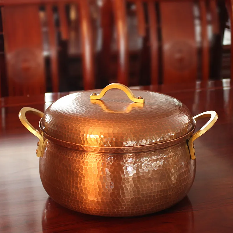 

LMM Chinese traditional binaural pure copper pure copper soup pot household chicken pot