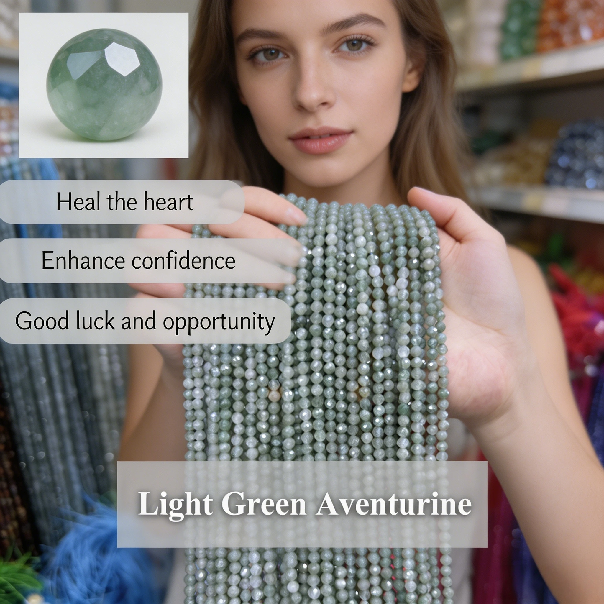 Hellgrüne Aventurin-Facettenpe – Jewelry Making Light Bewertung und Preis