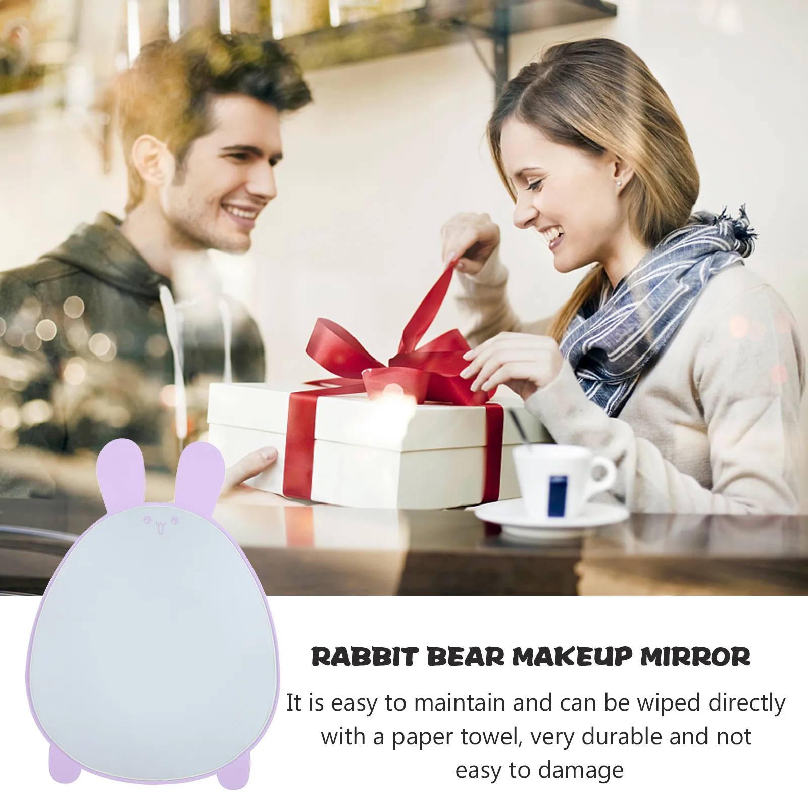 Fashionable Lightweight Cartoon Vanity Mirror Hd Reflective Surface Desktop Makeup Mirror for Bedroom Dorm Living Room Office
