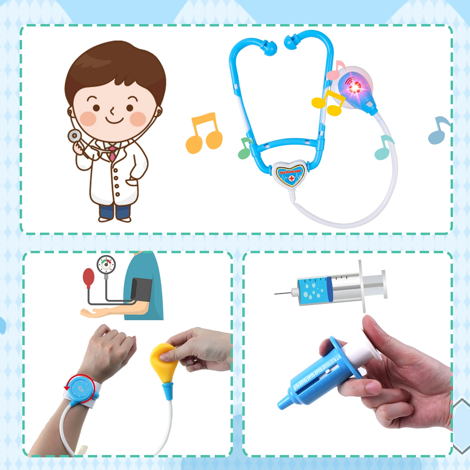 مجموعة طبيب للأطفال ، ألعاب تعليمية ، لعبة لعب دور التظاهر ، هدية عيد ميلاد للفتيان والفتيات بعمر 3 سنوات