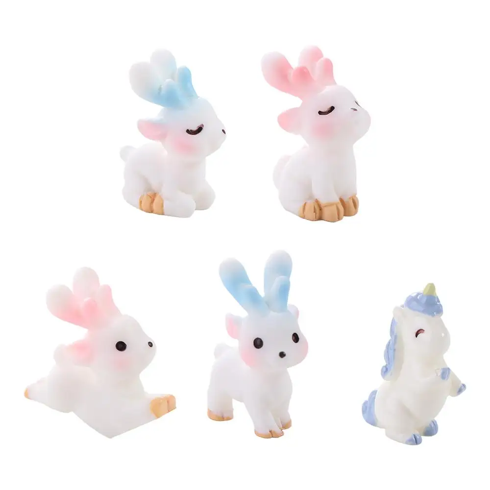

Cartoon Sika Deer Figurines Mini Resin Crafts Deer Statue Realistic Cute Micro Landscape Ornaments Outdoor Yard Decor