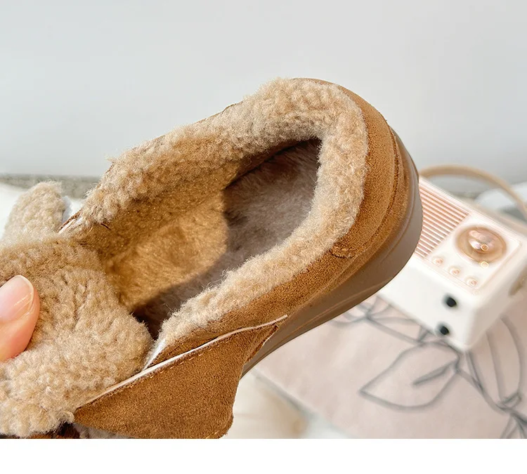2026 Winter Neue Kinderschuhe Mädchen Koreanischer Stil Lammwolle Mädchen Baumwollschuhe Verdickte Samt-Warme Anti-Kick Fell-Schuhe – Detail 20