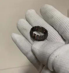 Custom Made Etched Superconductor Men's Ring Titanium-Niobium and Copper Band