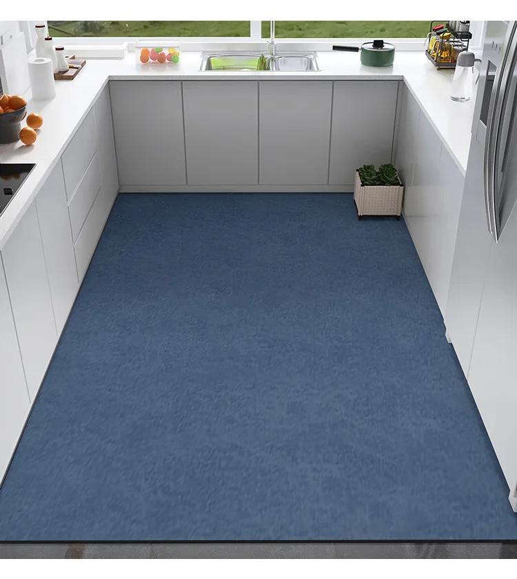VIKAMA Simple and Modern Kitchen Diatomite Rug Non-slip Wash-free Cuttable Oil-proof, Water-absorbent Floor Mat for Home Decor