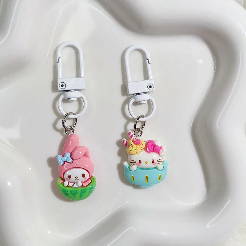 Kreskówka Cinnamonrolls Hello Kitty My Melody Kuromi Brelok do kluczy Śliczne etui na słuchawki Plecak Zawieszka Akcesoria do kluczy samochodowych Prezent dla pary