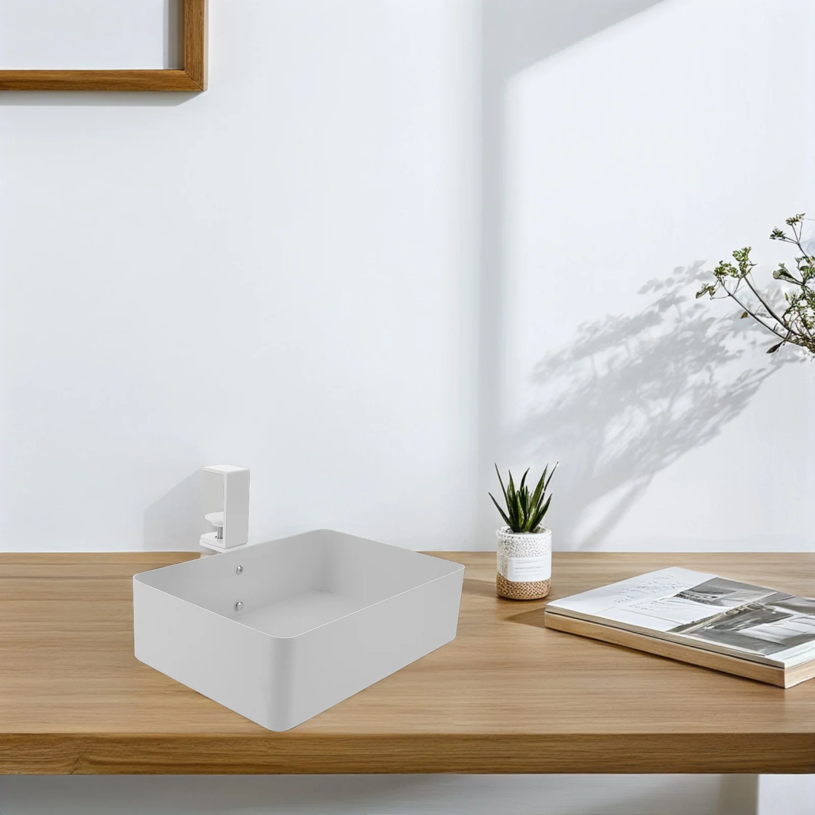 

Hidden Metal Storage Basket Iron Under Cabinet Organizer For Kitchen Bathroom Office Space Saving Concealed Basket