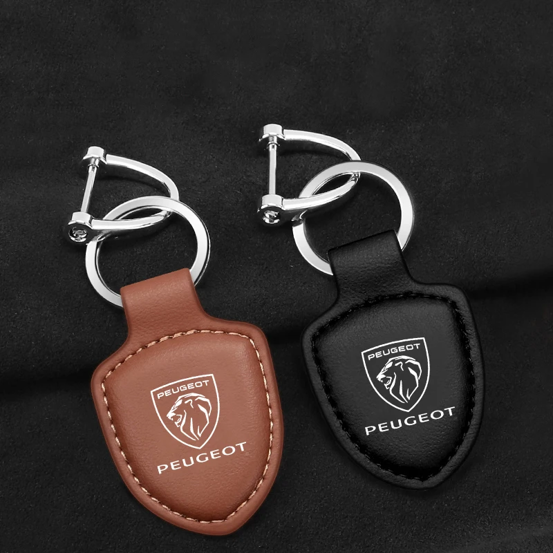 Leather Car Keychain Key Ring Pendant Hanging Gift For Peugeot 307 206 308 207 406 407 408 508 3008 208 5008 Styling Accessories