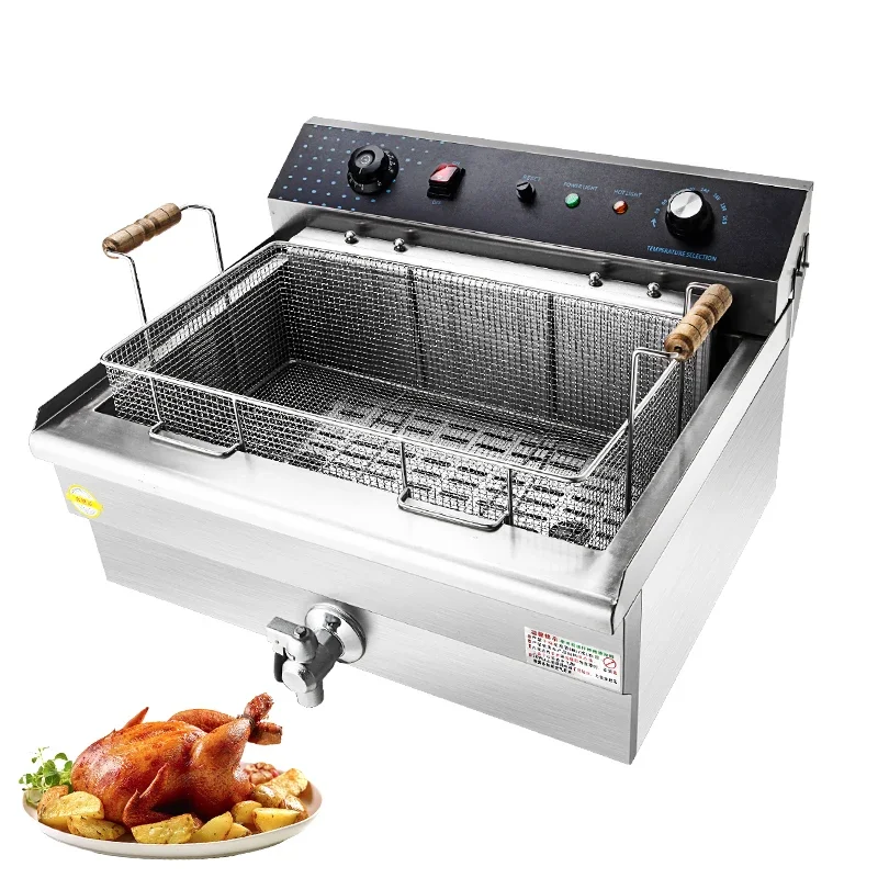

Professional Automatic Electric Fryer 20L Commercial Fast Food Frying Machine With Frying Basket for Kitchen Restaurant Sales