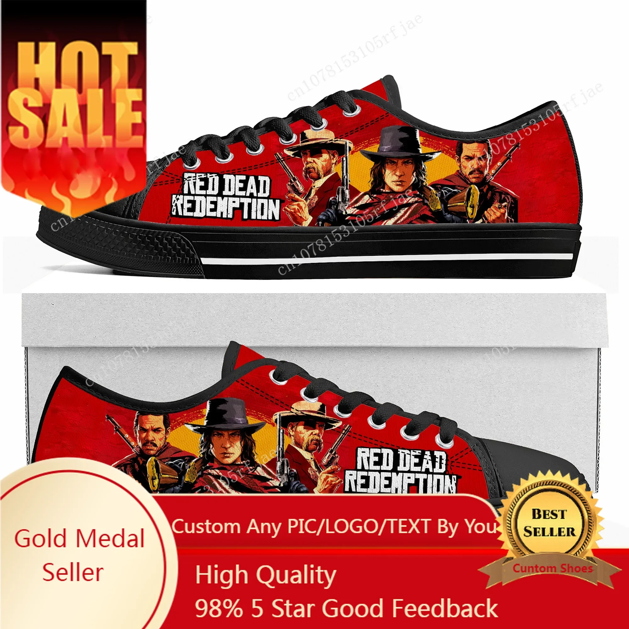 

Video Game Red Dead Redemption Low Top Sneakers Women Men Teenager Shoes Casual Fashion Tailor Made Canvas Sneaker
