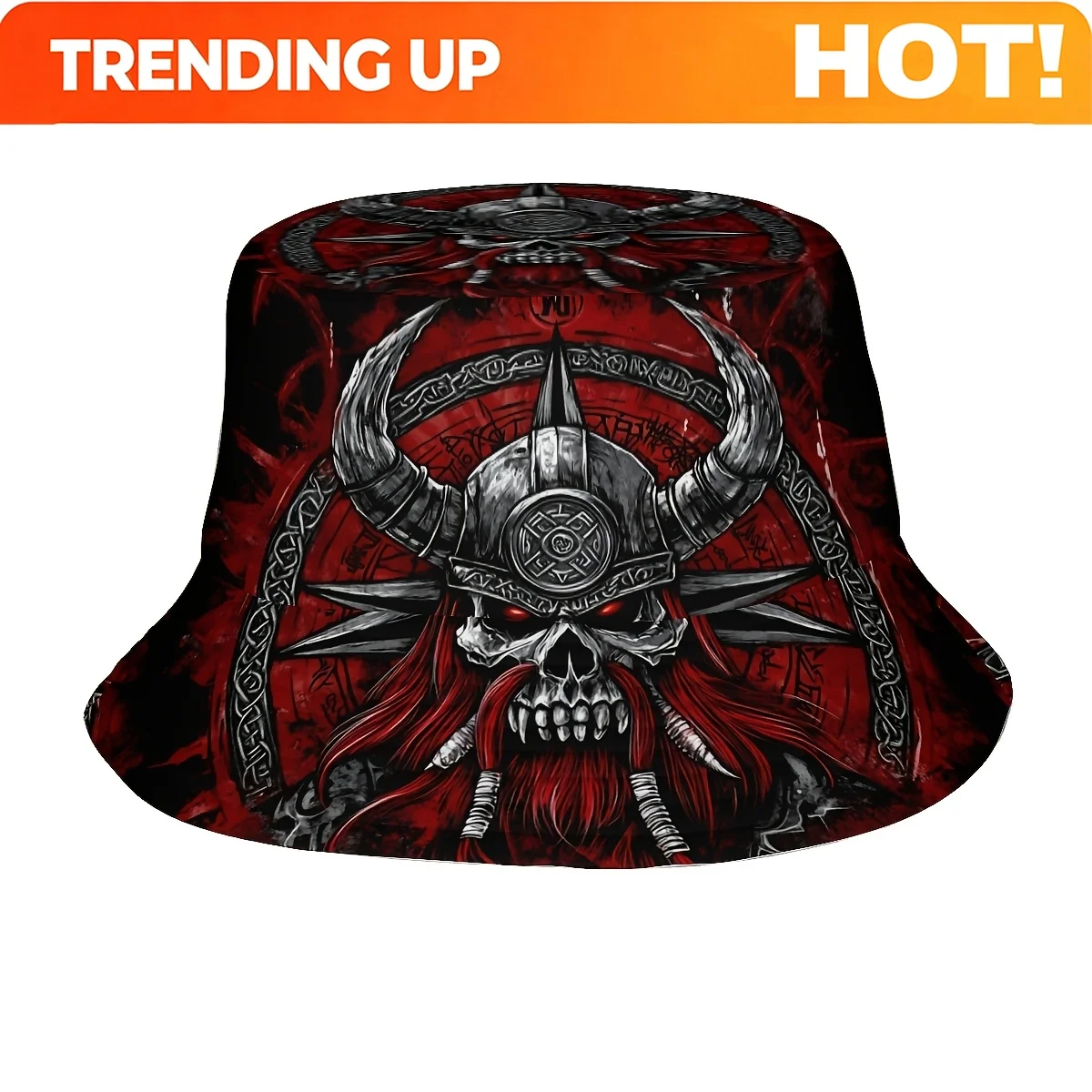 Custom ()1pcs Viking Skull Helmet_3 (3), Wave Sun Black Cool Aesthetics_3 (3) Men's And Women's All-in-one Full Print Casual Fas