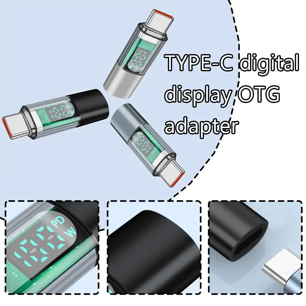 Widely Compatible TYPE-C Digital Display OTG Adapter 100W Fast Charging Power Display Suitable For Huawei Apple 15 B2F2