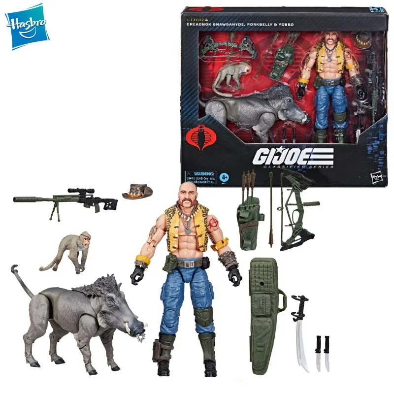New Original Hasbro G.I. Joe Classified Series #125, Dreadnok Gnawgahyde and Pets Porkbelly & Yobbo Action Figure Gift Model