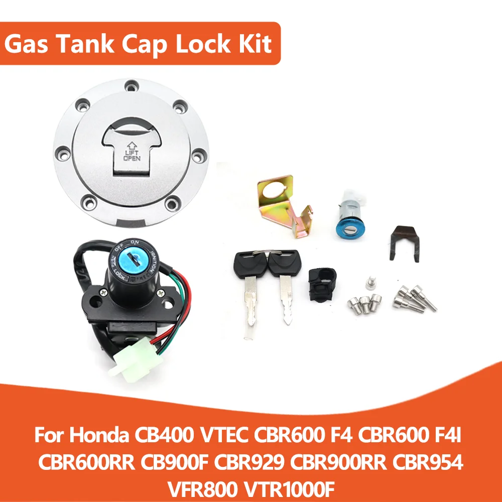 

For Honda CB400 VTEC CBR600 F4 F4I CBR600RR VFR800 CB900F CBR929 Motorcycle Ignition Switch Fuel Gas Cap Seat Lock Key Set