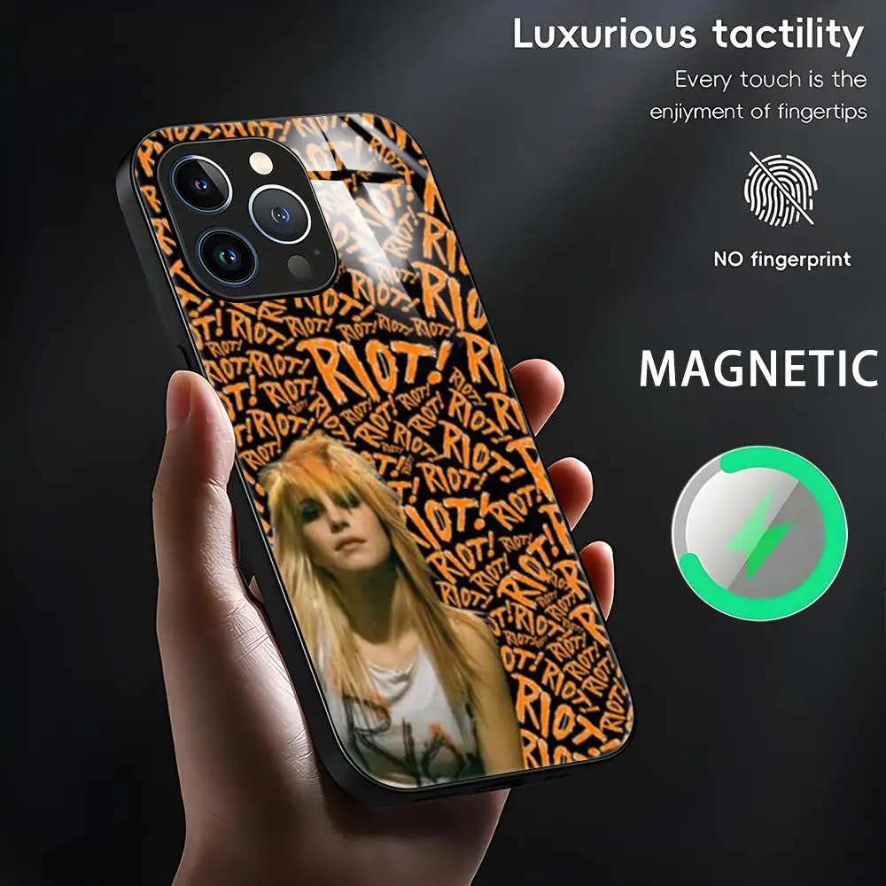 COOL Paramore music Phone Case For iPhone 16 15 14 13 12 11 X XR XS XSMAX 8 Plus Mini Pro Max Glass Magnetic Phone Case