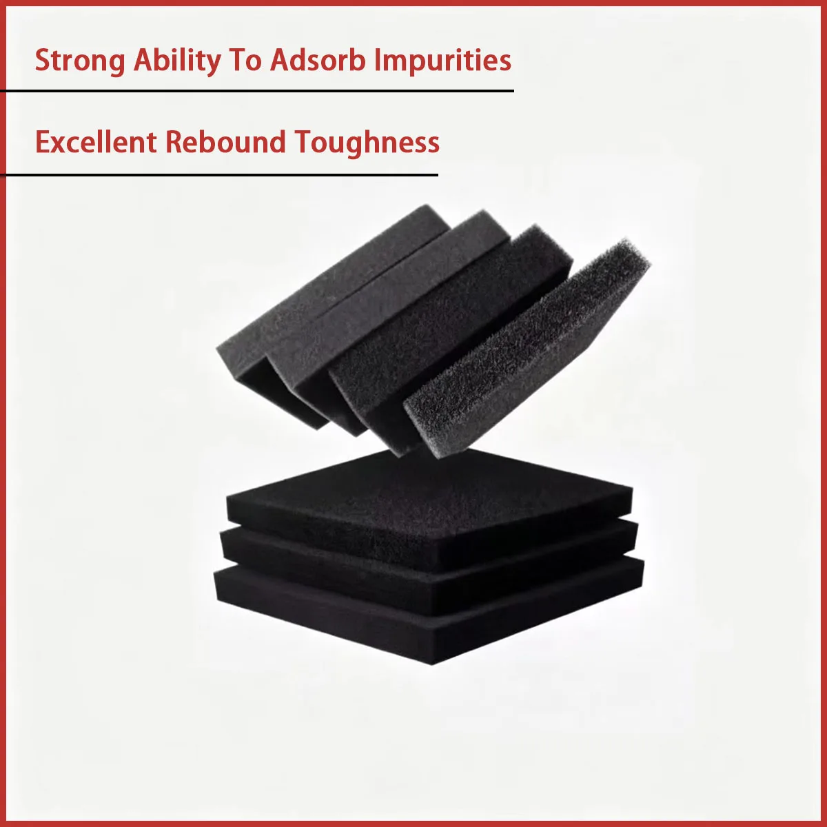 Black polyurethane filter sponge with a pore size of 15ppi-50ppi is used for aquarium filtration, oil-water separation, etc