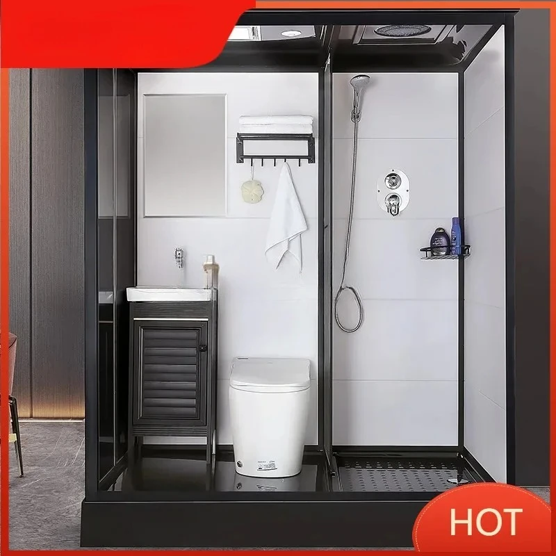 B573 Integrated integral shower room mobile toilet household rural simple integrated partition bathroom
