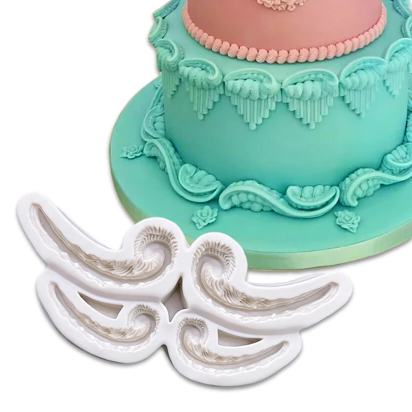 Scrolls Cake Border Silicone Sugarcraft Mold Fondant Cake Decorating Tools, Silicone Soap Moulds