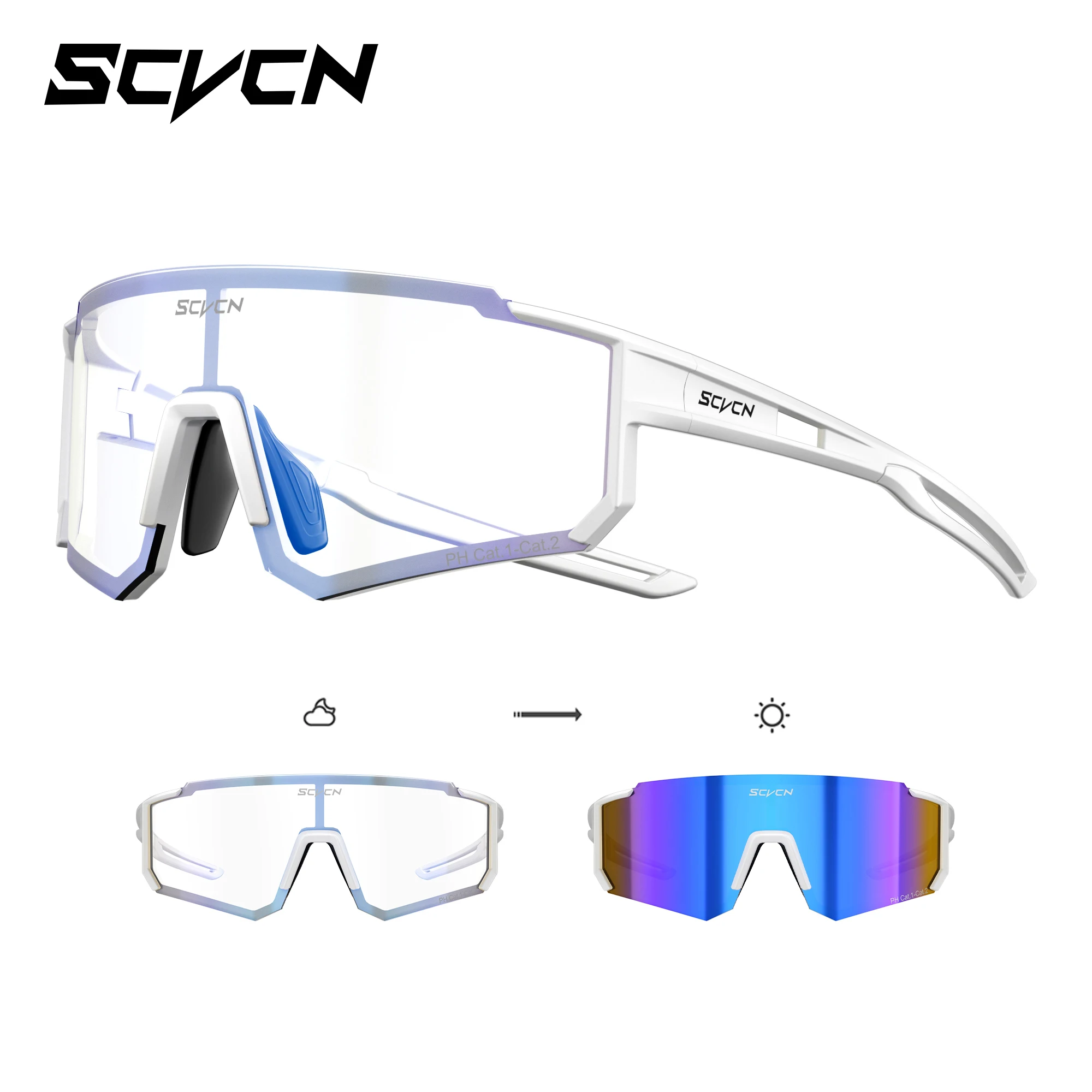 SCVCN Photochrome Sonnenbrille Outdoor Sport Fahrrad Radfahren Gläser Mann MTB Klettern Gläser Frauen Fahren Fahrrad Brillen Neue