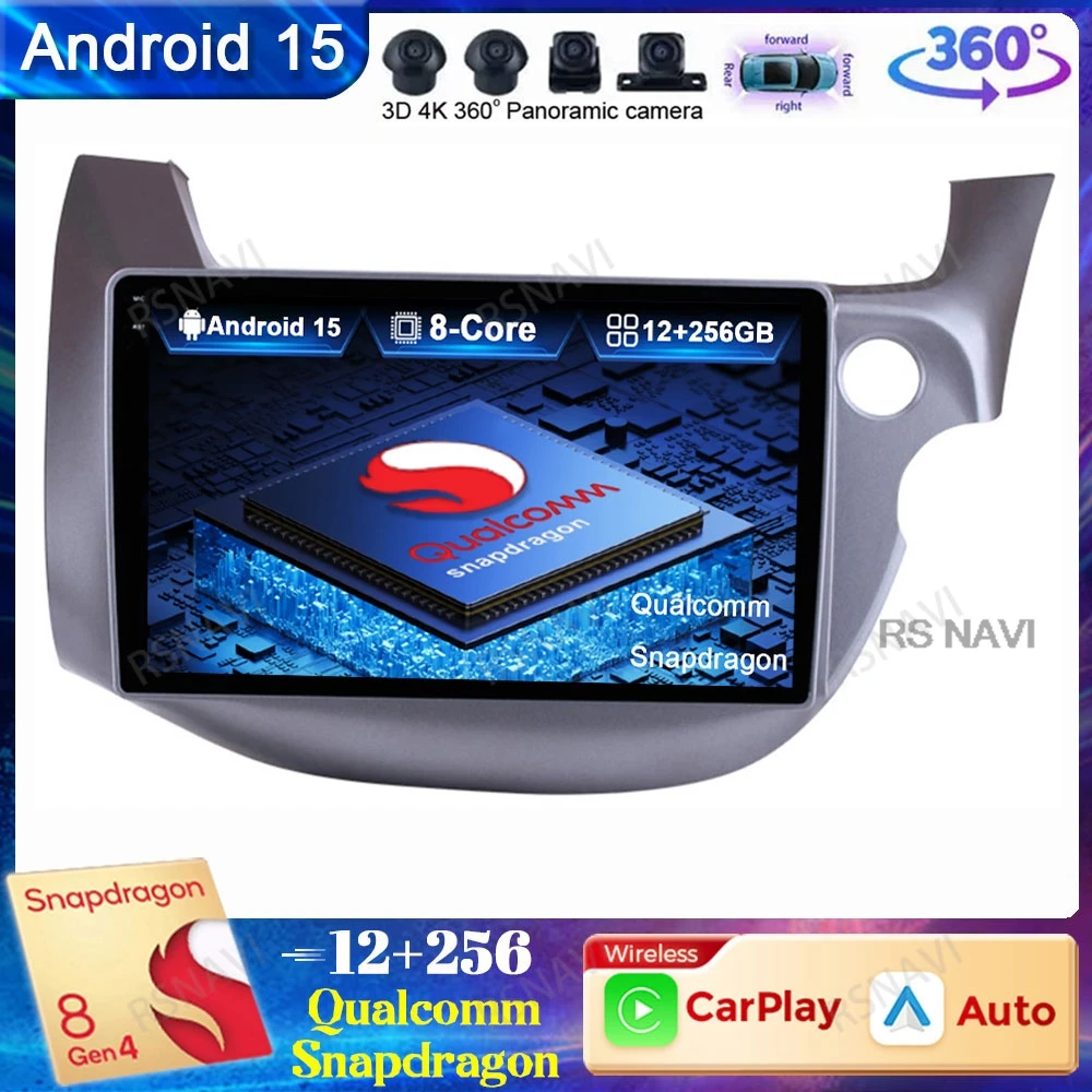 

Android 15 Car Radio For Honda Fit Jazz 2007 - 2014 Navigation BT GPS Wireless Carplay Auto 5G WIFI Stereo DVD Qualcomm AI Voice