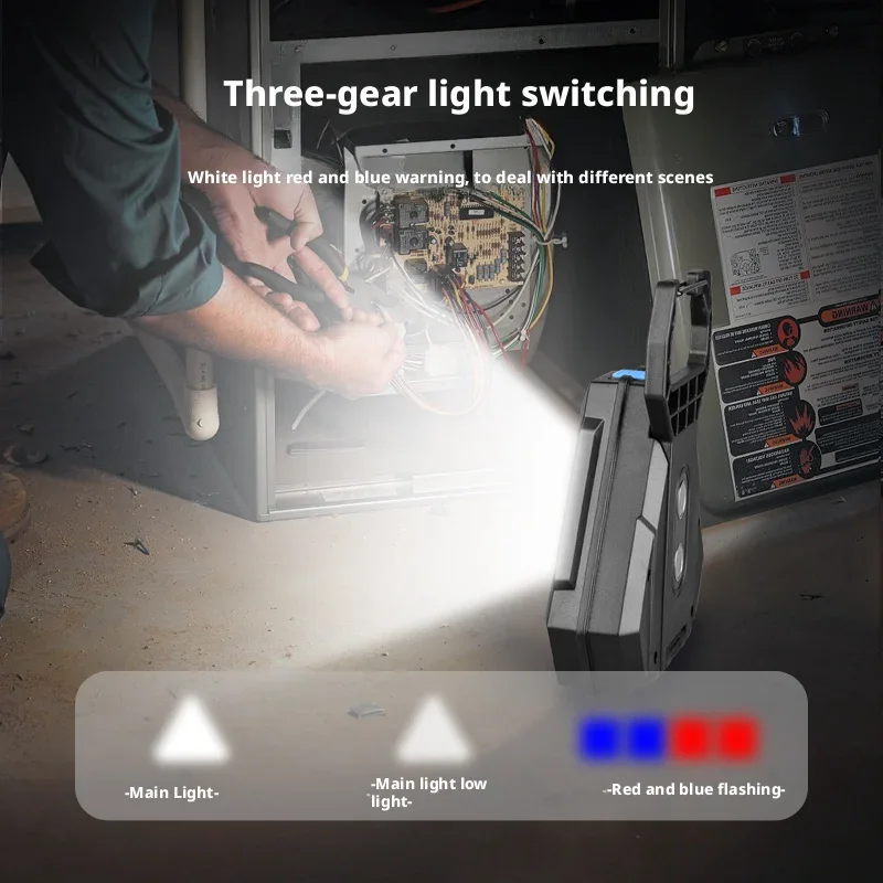 Waterproof Outdoor Multi-Function Work Light - Magnetic Flashlight with Type-C Fast Charge & Large Battery