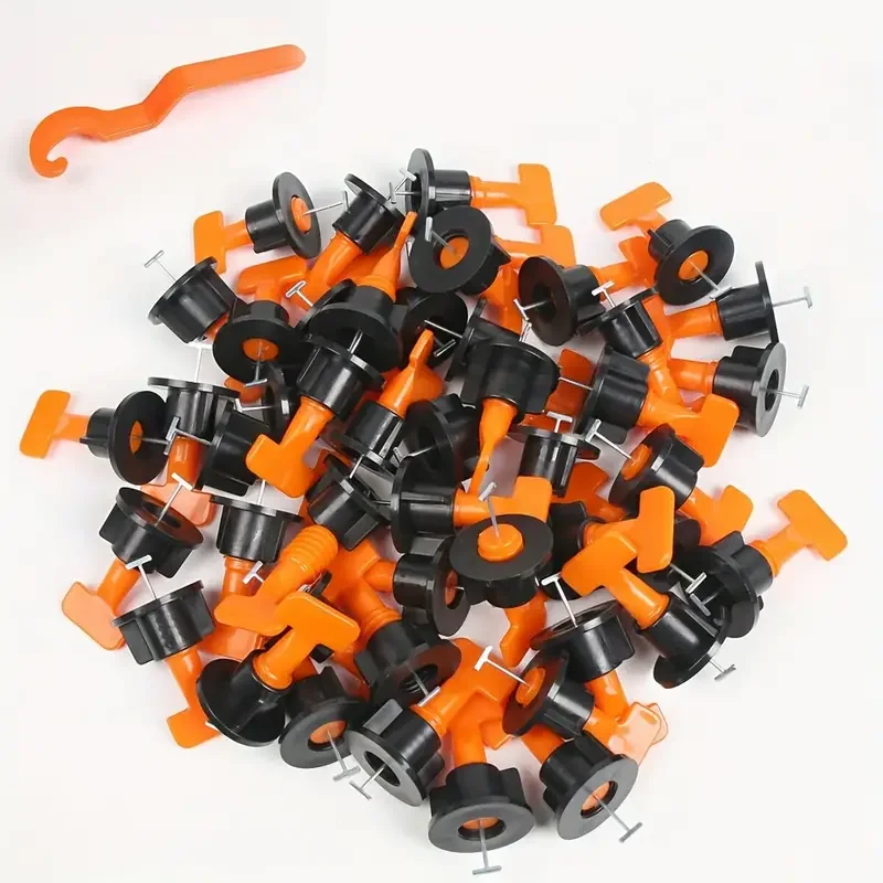 Reusable Tile Leveling System With 1 Plastic Wrench Replaceable Needle Pin Wall Floor Clips Tool, Adjustable elasticity at will