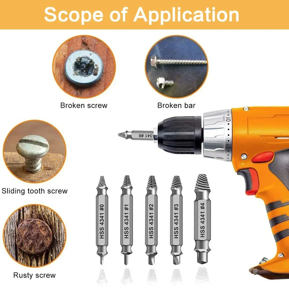 Uszkodzony zestaw narzędzi do wyciągania śrub Zestaw wierteł do usuwania złamanych śrub 4 SZTUK lub 6 SZTUK Wysokiej jakości narzędzie do usuwania śrub