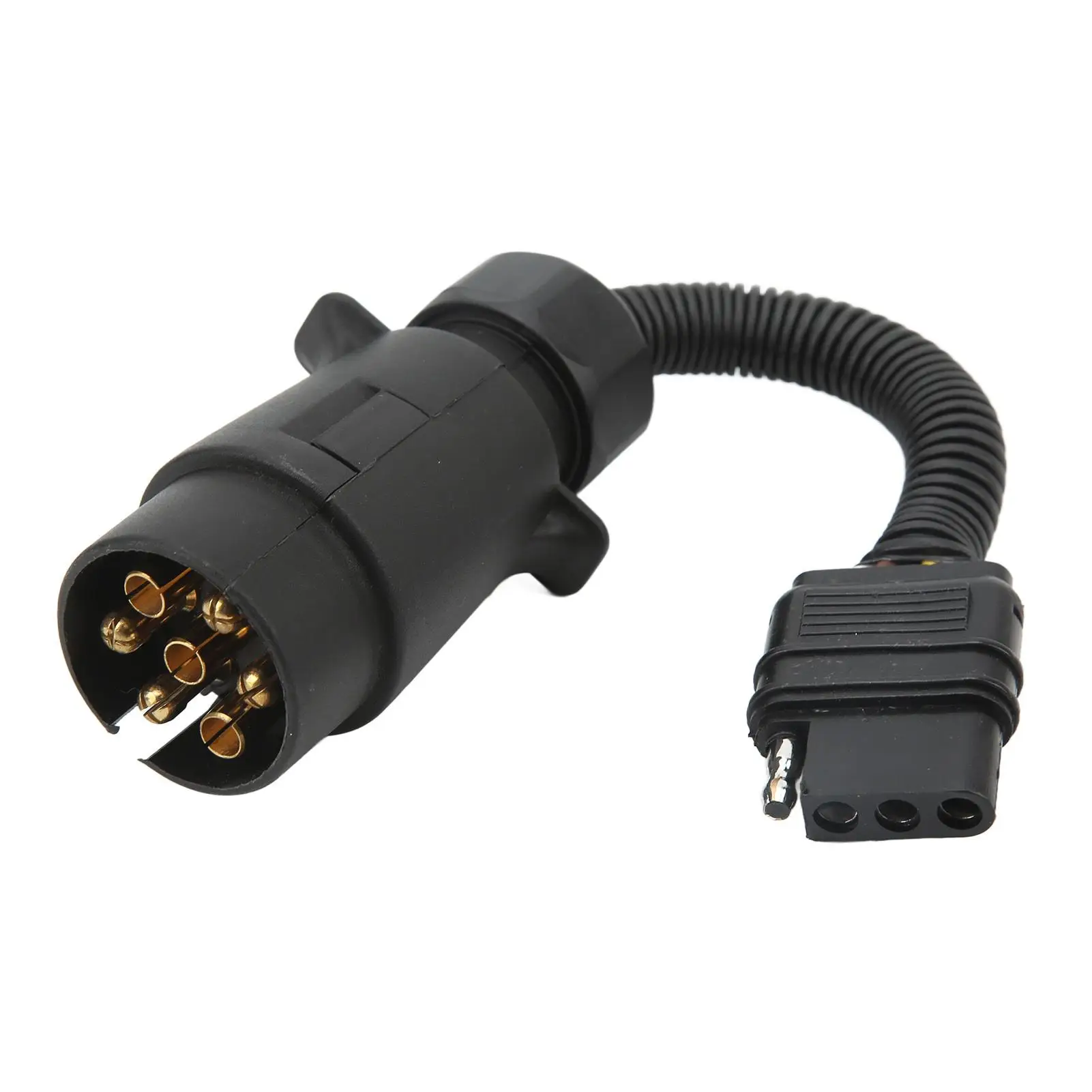 

Trailer Adapter Plug Trailer Conversion Plug EU Round To US Flat Brass 7 Pin To 4 Pin Plug and Play Widely Used for vehicles
