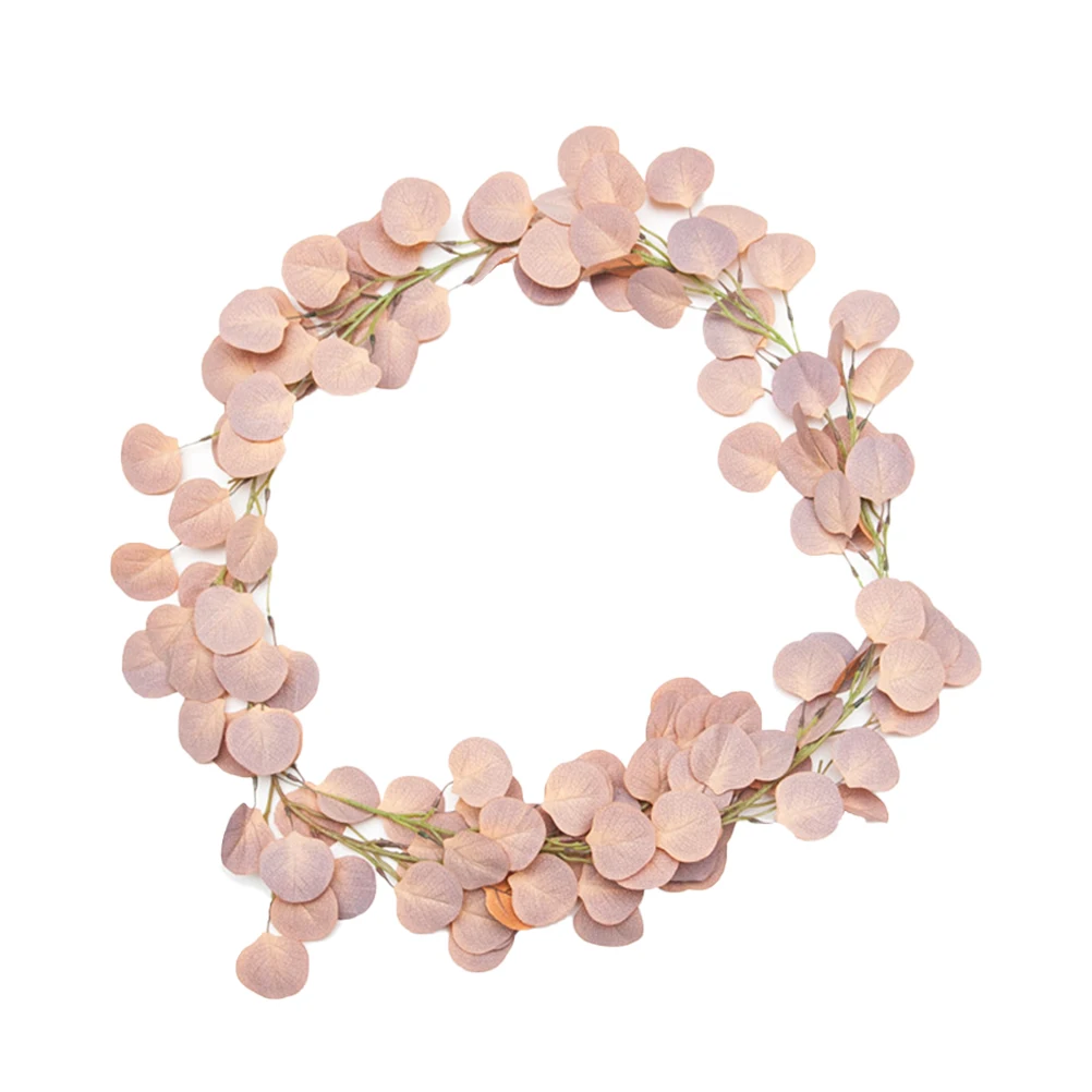 1 قطعة إكليل الأوكالبتوس محاكاة الوردي الاصطناعي الأخضر ورقة جارلاند الباب الجدار الشنق الديكور احتفالي صور الدعامة