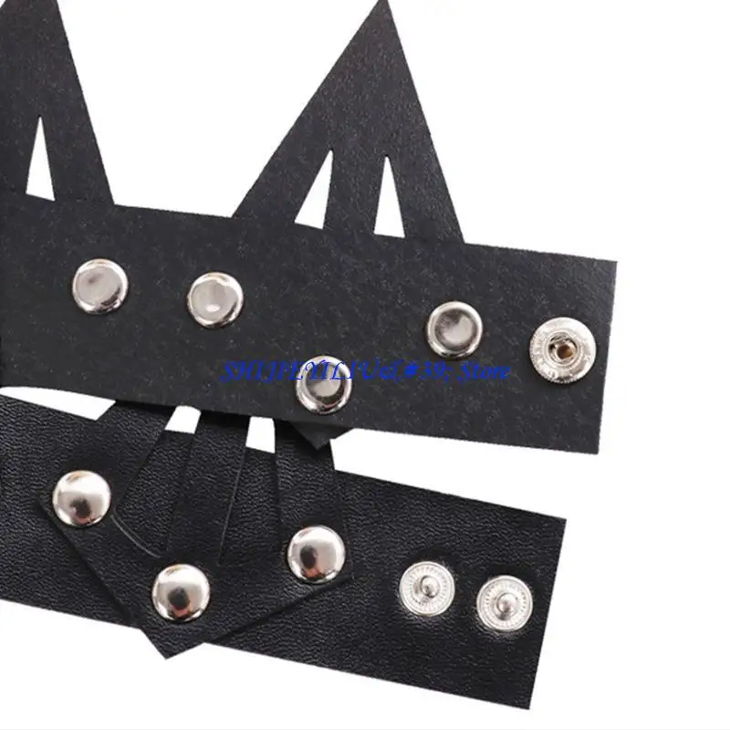 E21F Halloween Leather Spiked Crown Gothic Queen Stage Performance Headdress Cosplay Costume Decor