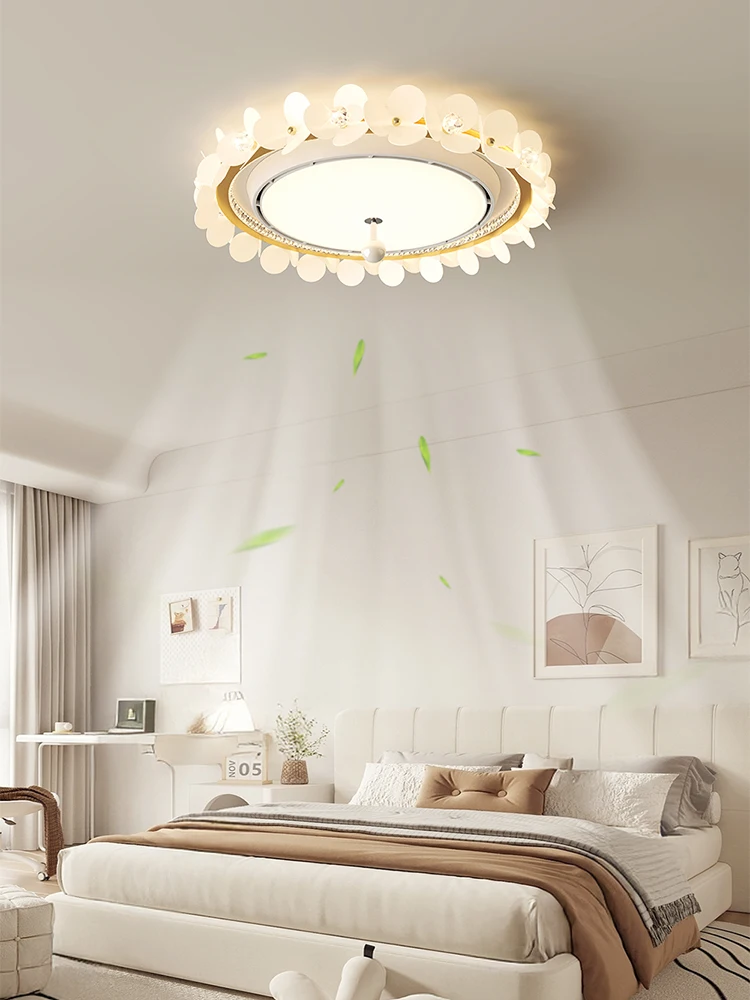 Led Modern Lamps Leafless Fan Light Bedroom Ceiling Light New Italian Minimalist Misty Room Silent Electric Fan Light Fixture