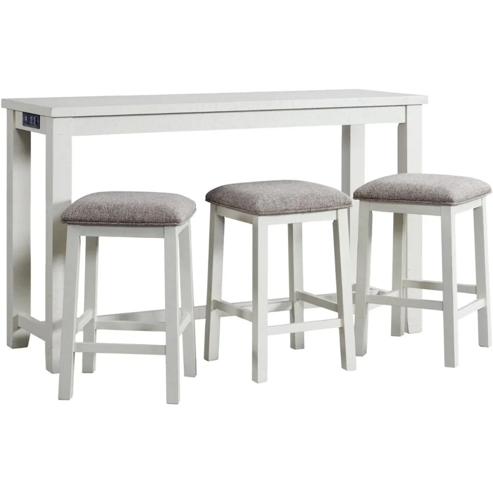Stanford Mehrzweck-Bartisch-Set in Weiß