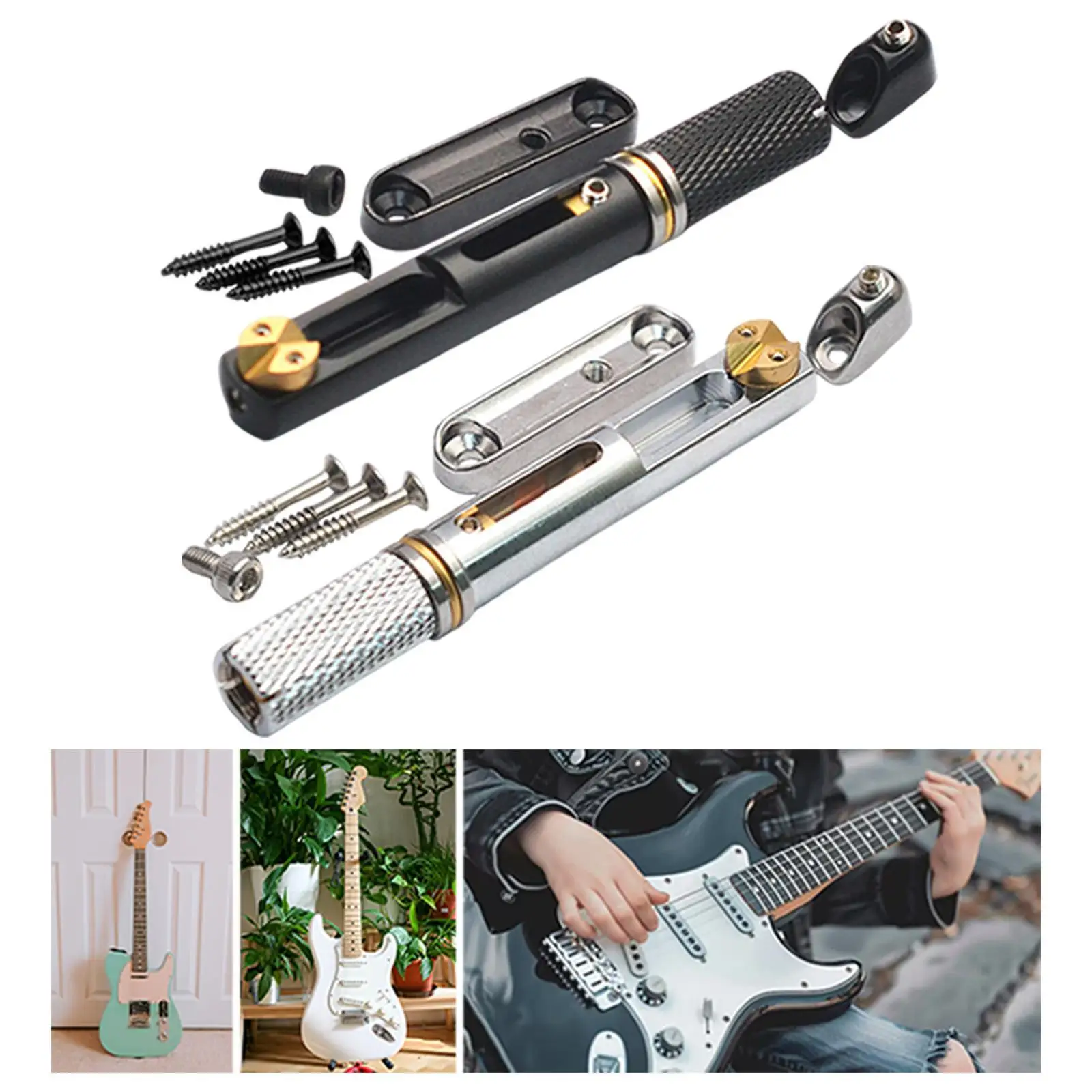 

Single Headless Guitar Bridge Zinc Alloy Easy Install Saddle Replacement Accessories for Jazz and Western Guitar