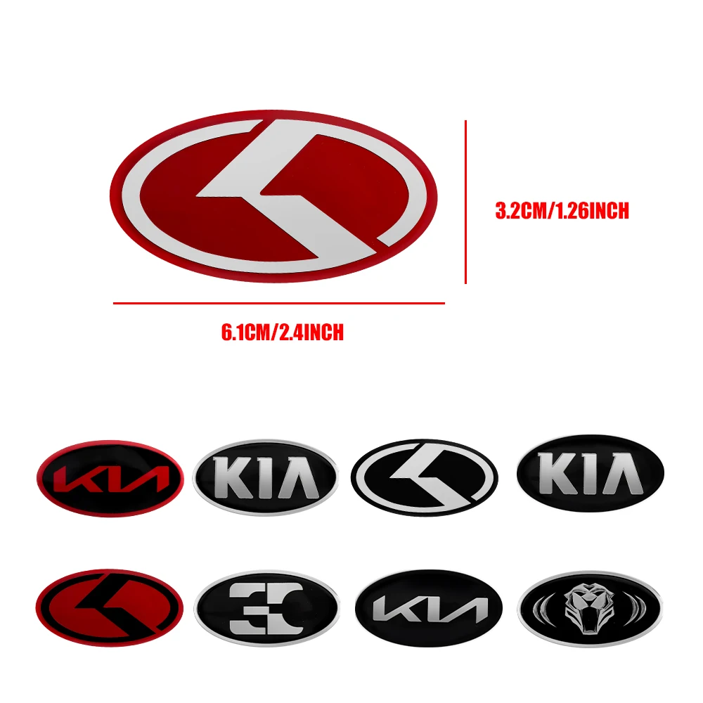 6.1x3.2cm Car Steering Wheel Logo Emblem Cover Sticker For Kia K2 K3 K5 K7 Picanto Stinger Forte Sorento Sportage Rio Soul Ceed view 3