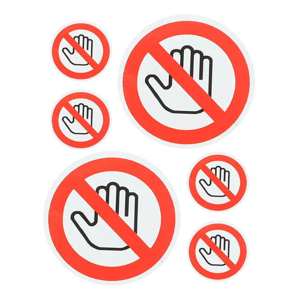 6 Pcs Warning Stickers Red Do Not Touch Signs Safety Labels No Entry Door Sign Vinyl Caution Decals Prevent Injuries Highly