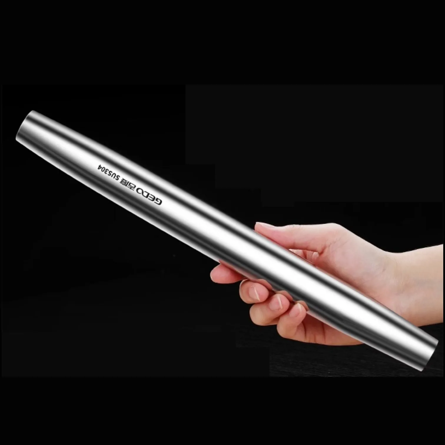 LFGB Certificated Pure 304 Stainless Steel Rolling Pin Hollow Design Kitchen Kneading Stick Reflective Baking Pizza Pasta Tool