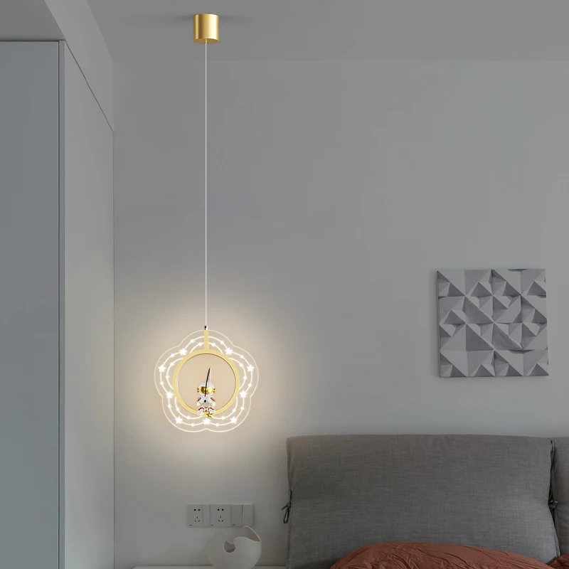 

Bedside Pendant Lights Bedroom Children's Room Led Light Luxury Modern Minimalist Living Room TV Sofa Background Chandelier