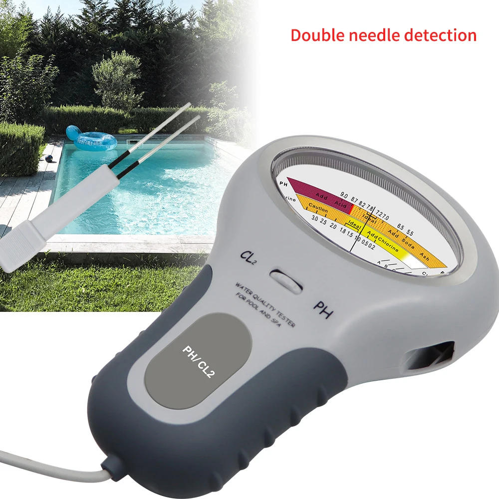 Miernik PH i chloru 2 w 1 CL2 Tester pozostałości chloru Przenośny tester 5,5-9,0 pH Detektor jakości wody chlorowej do basenu ﻿