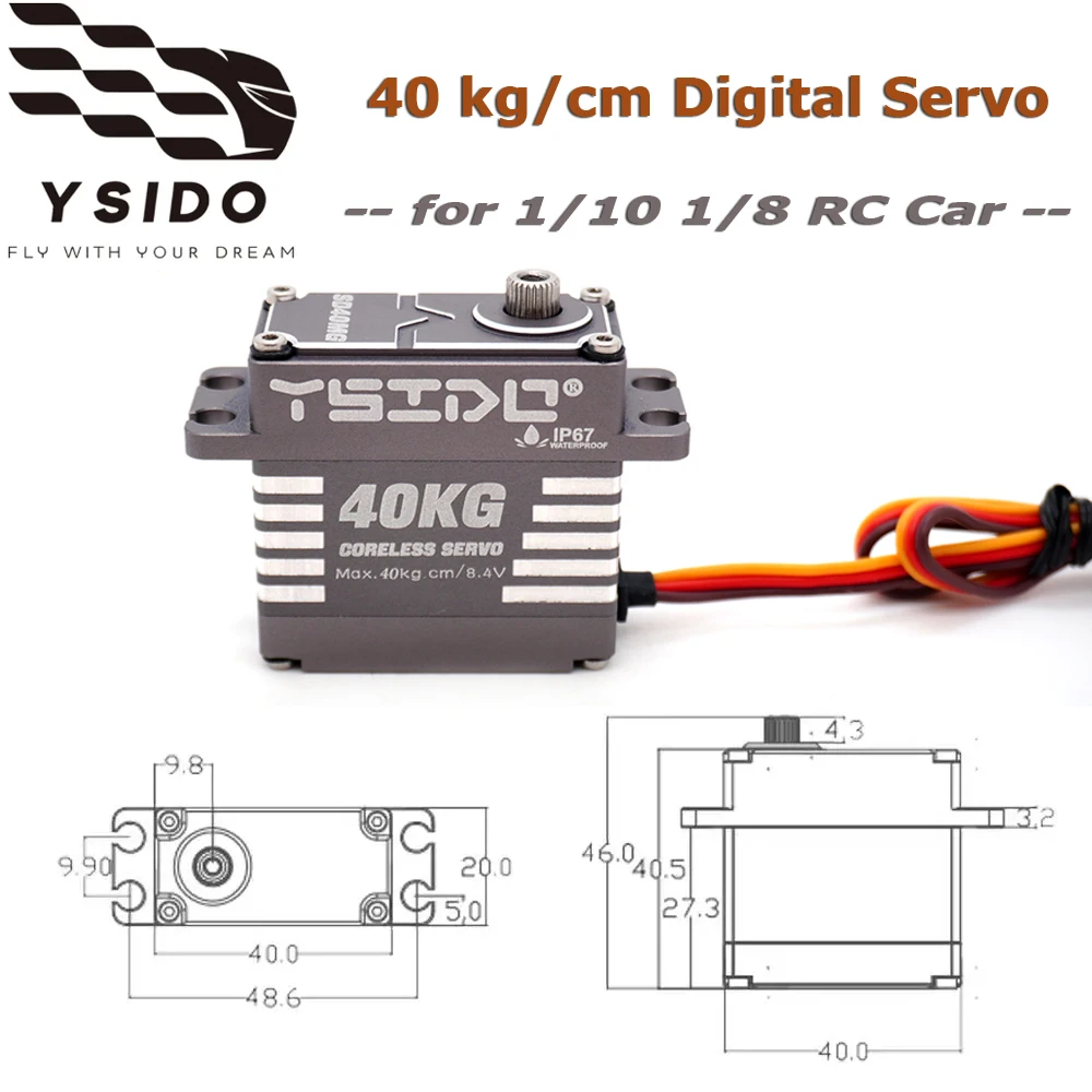 

Водонепроницаемый IP67 RC сервопривод SD40MG 40 кг цифровой сервопривод 180 ° Для 1/8 1/10 автомобилей с дистанционным управлением, роботов, радиоуправляемых моделей, аксессуары
