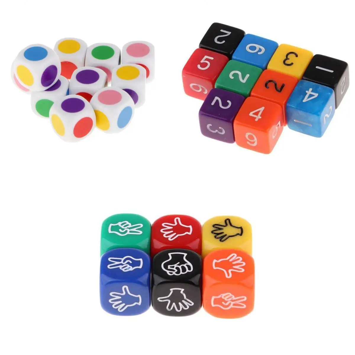 Acrylic Multicolor Dices for Role Play Finger Guessing Board Fun Supplies Prop