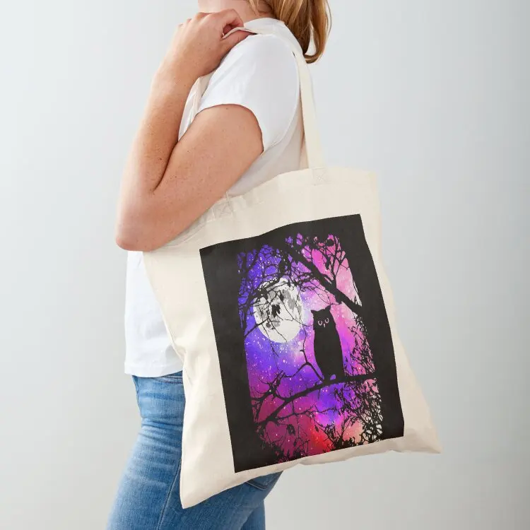 

Owl Moon with Night Sky Stars Tote Bag tote bags cloth bags reusable shopping bag Cloth bags shopping trolley bag
