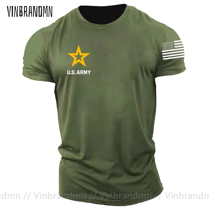 Military Green Trendy Casual Clothing US Army T Shirt Men United States Army Fashion T-Shirt Summer tshirt Street Tops Tee Shirt