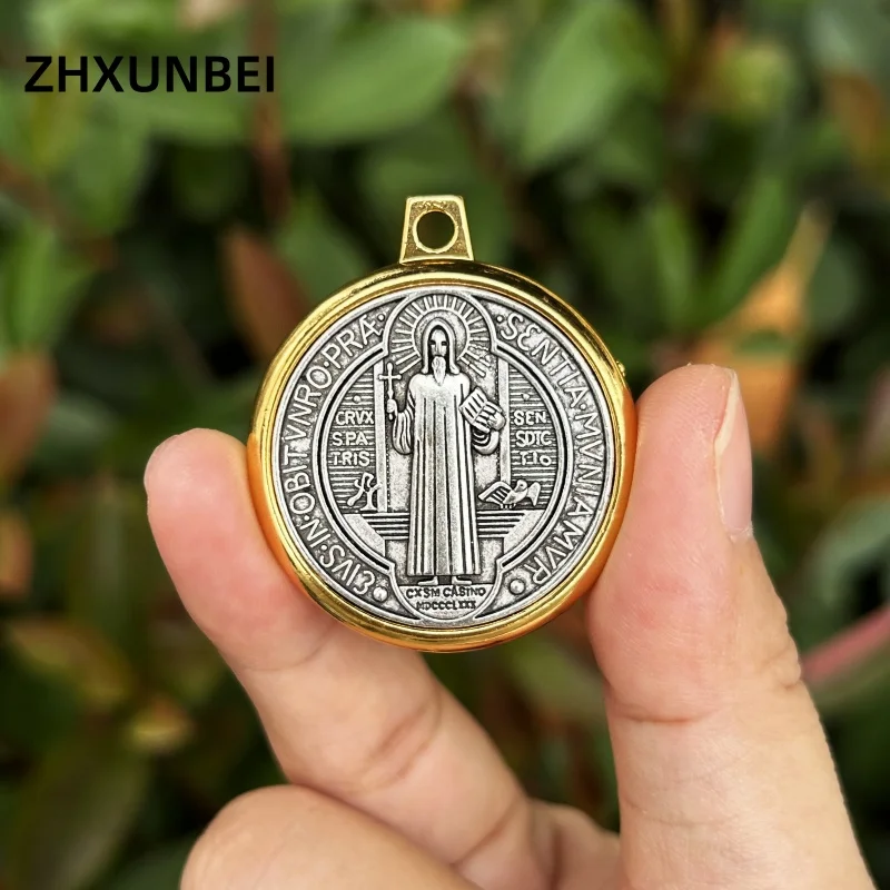 

2PCS St.Benedict Medal Catholic Charms Holy Saint Benedict Cross Pendants for Necklace Keychain DIY Jewelry Accessories