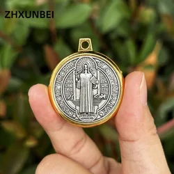2PCS St.Benedict Medal Catholic Charms Holy Saint Benedict Cross Pendants for Necklace Keychain DIY Jewelry Accessories
