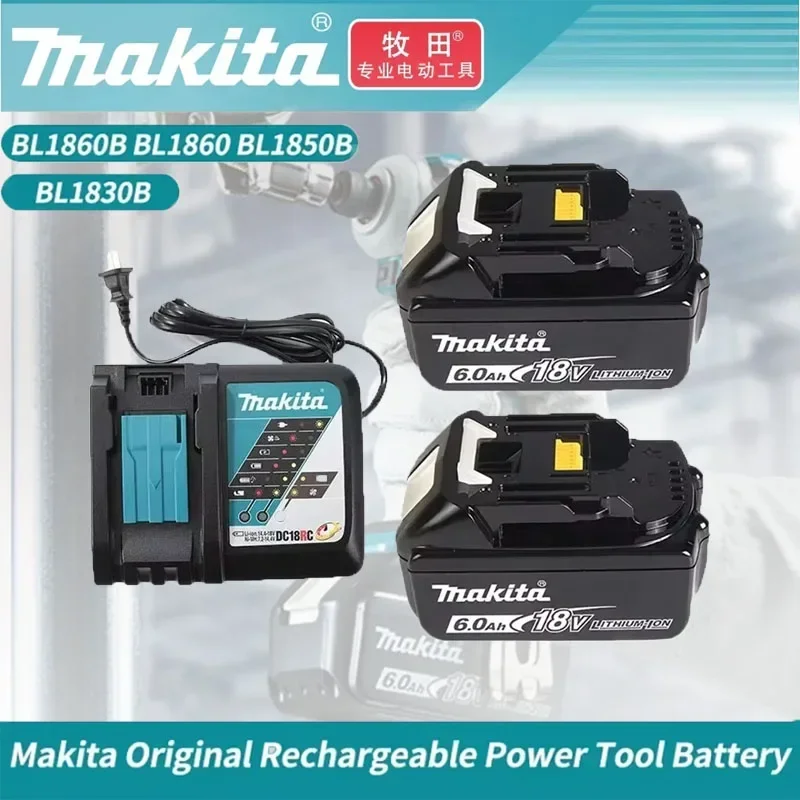 100% Genuine Makita 6Ah//5Ah for Makita 18V Battery BL1830B BL1850B BL1850 BL1840 BL1860 BL1815 Replacement Lithium Battery